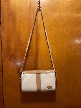 Vintage Liz Claiborne Two-Tone Cream and Tan convertible Crossbody / Clutch